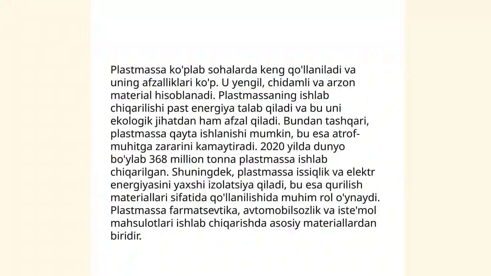 Plastmassa materiallarining turlari 4