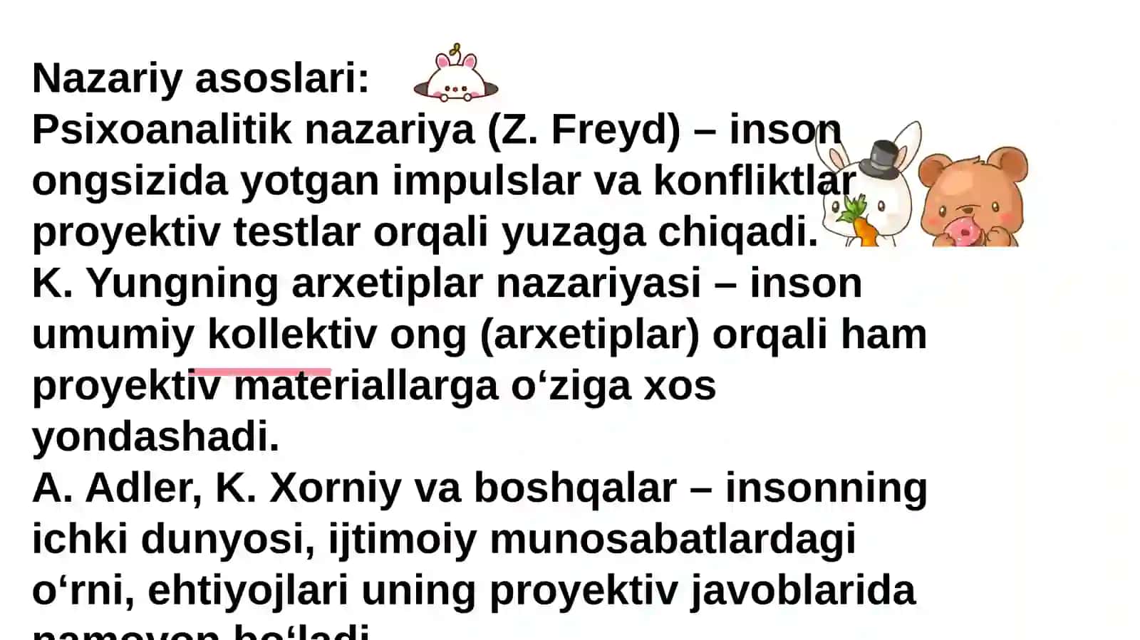 Shaxs diagnostikasi proyektiv yondashuvning nazariy asoslari 4