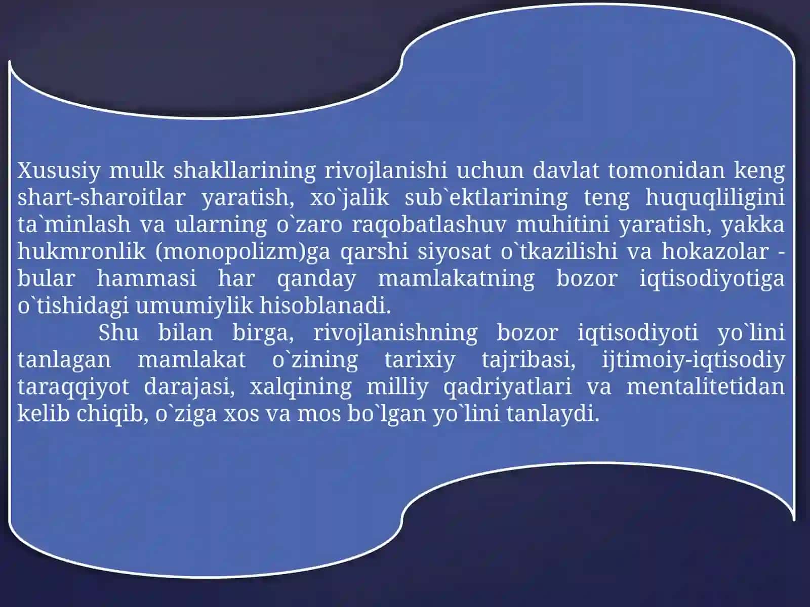 BOZOR IQTISODIYOTIGA O’TISHNING MODELLARI 4
