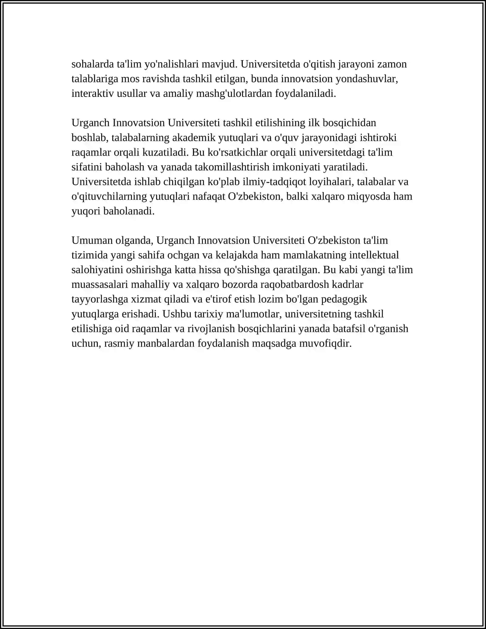 URGANCH INNAVATSION UNVERSITETI TARIX KAFEDRASI 4