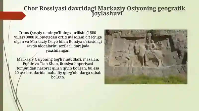 Chor Rassiyasi davrida Markaziy Osiyoning tarixiy geografiyasi 4