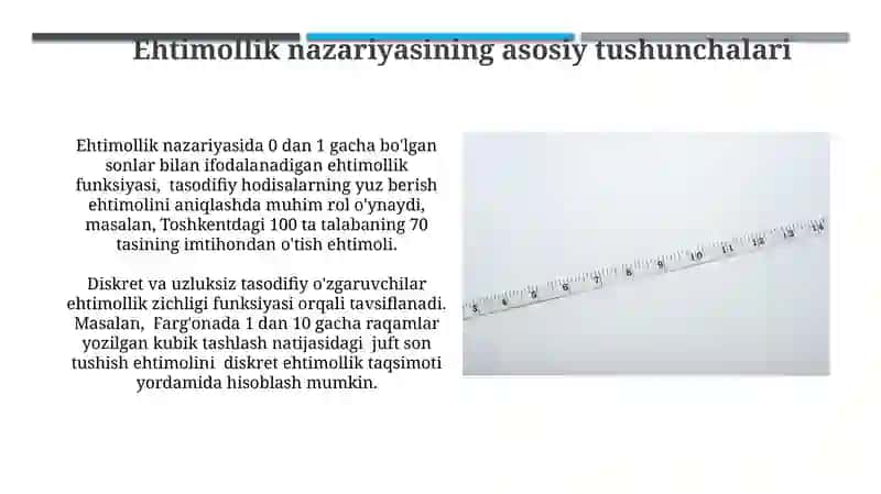 O’lchash natijalarining ehtimolliklarini hisoblashning umumiy metodi 4