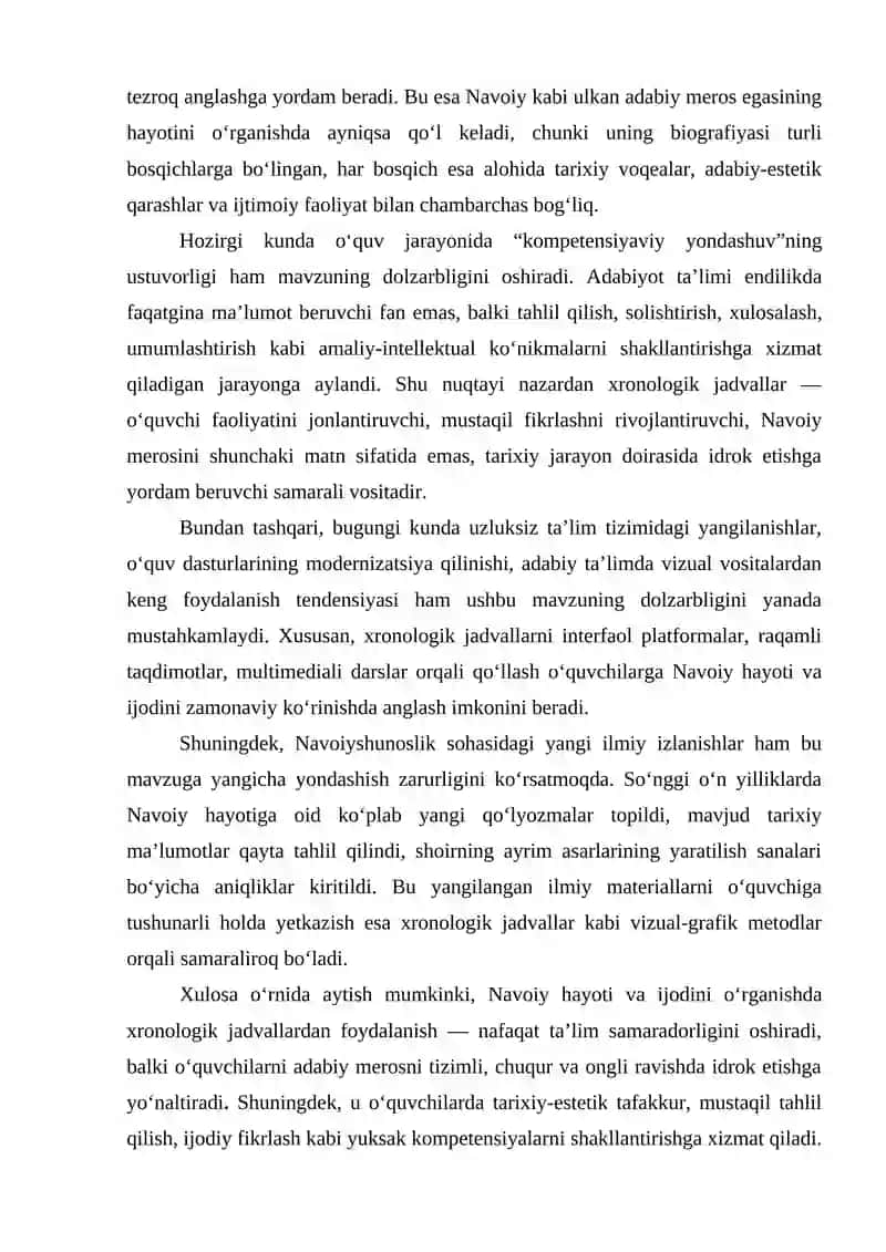 Navoiy hayoti va ijodini o‘rganishda xronologik jadvallardan foydalanish 4