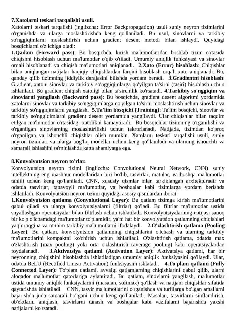 Suniy intellektga kirish, asosiy tushunchalar. 4