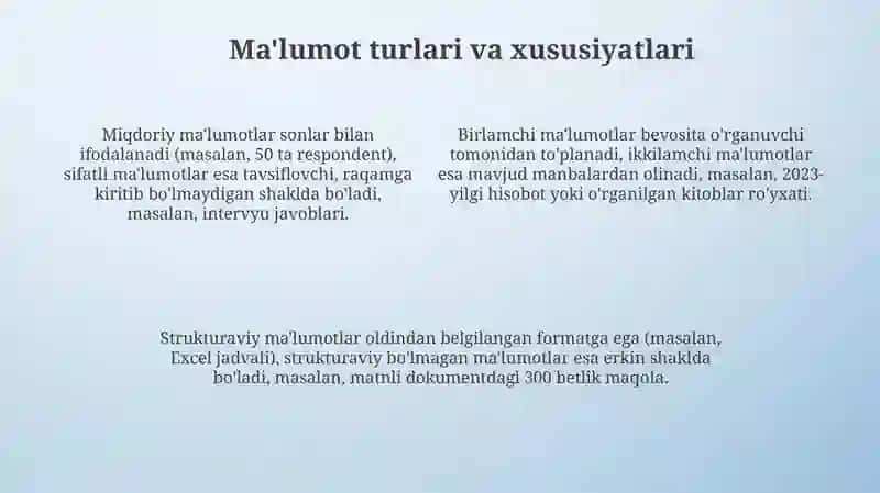Akademik yozuv va ma'lumot turlari 4