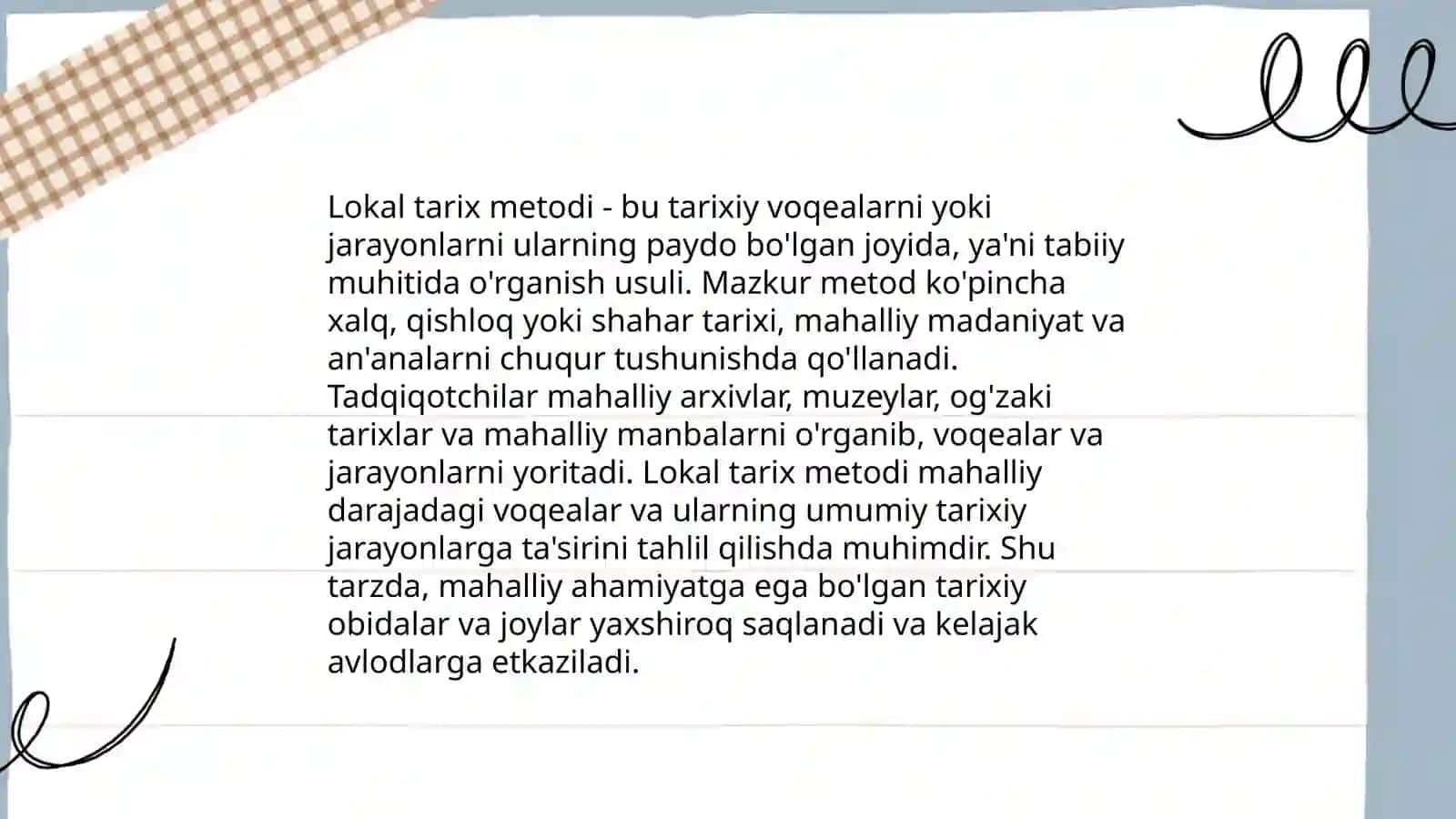 Lokal tarix metodi 4