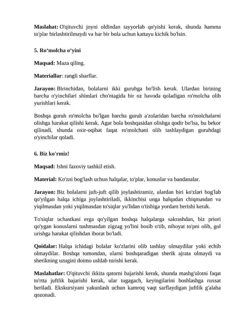 Maktabgacha yoshdagi bolalarga mo’ljallangan o’yinlar 4