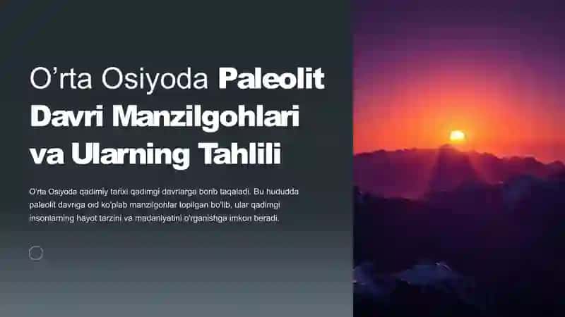 O’rta Osiyoda Paleolit Davri Manzilgohlari 4
