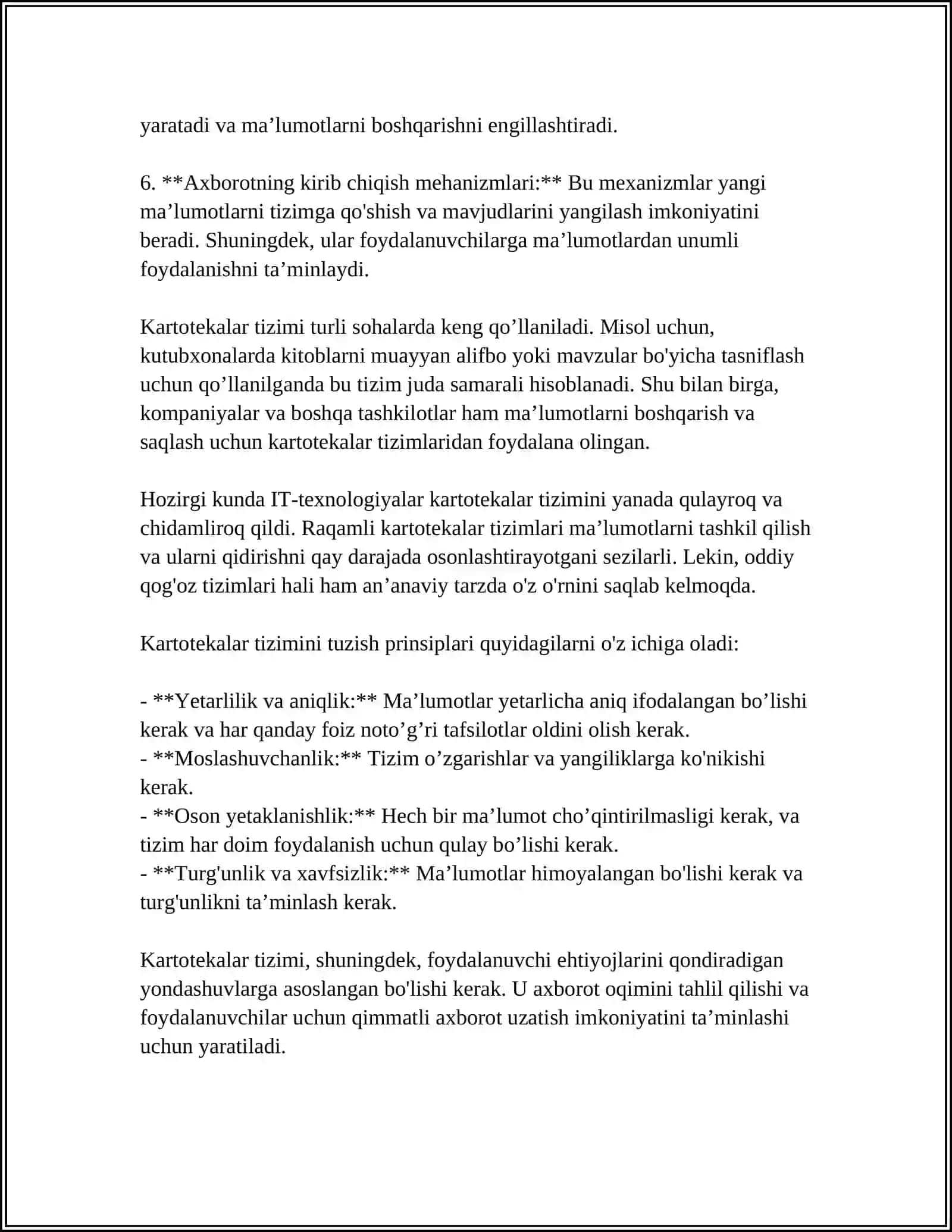Kartotekalar Tizimi: Turlari, Vazifalari va Tuzish Prinsiplari 4