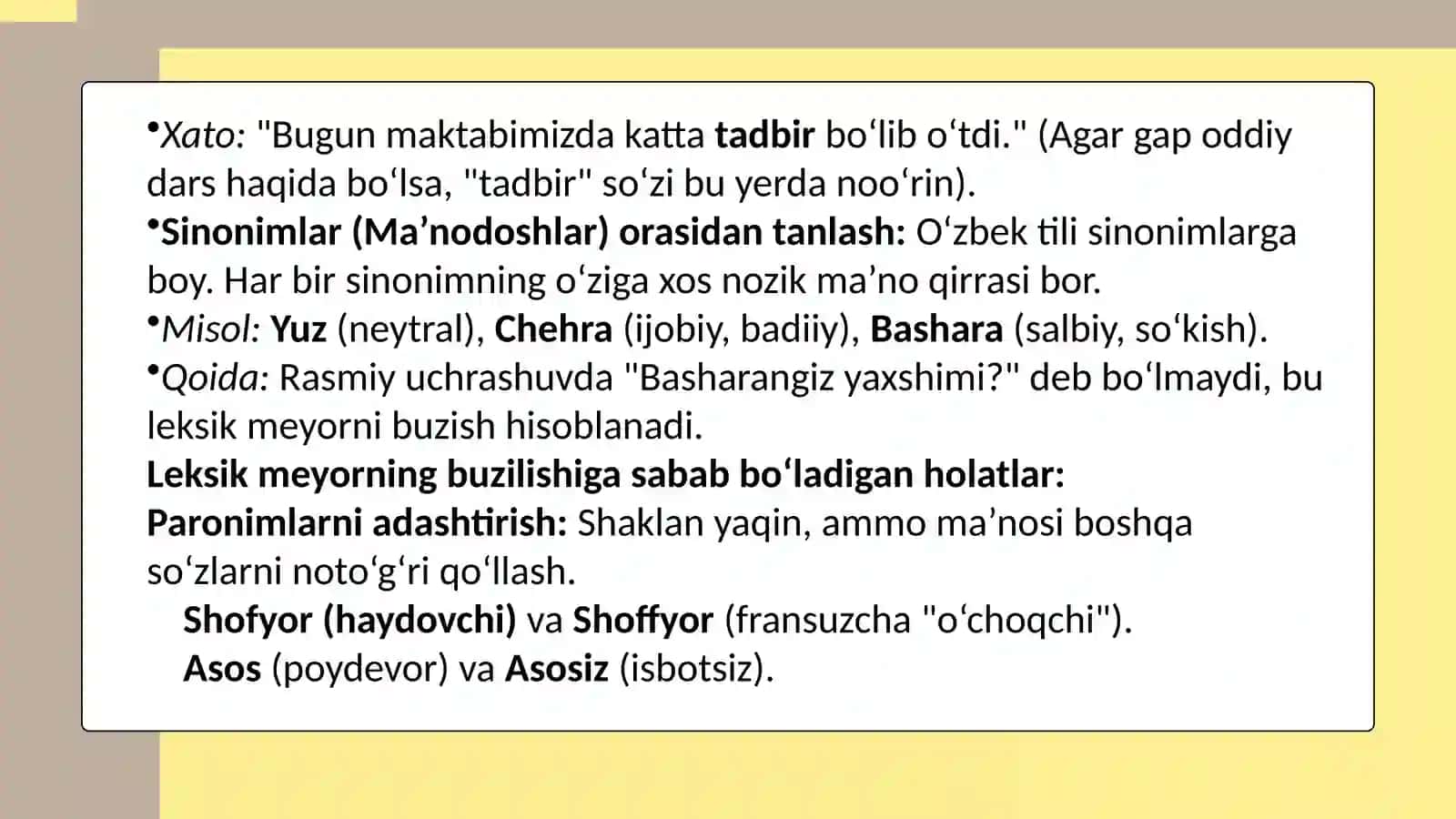 O'zbek adabiy tilimeyorlari 4