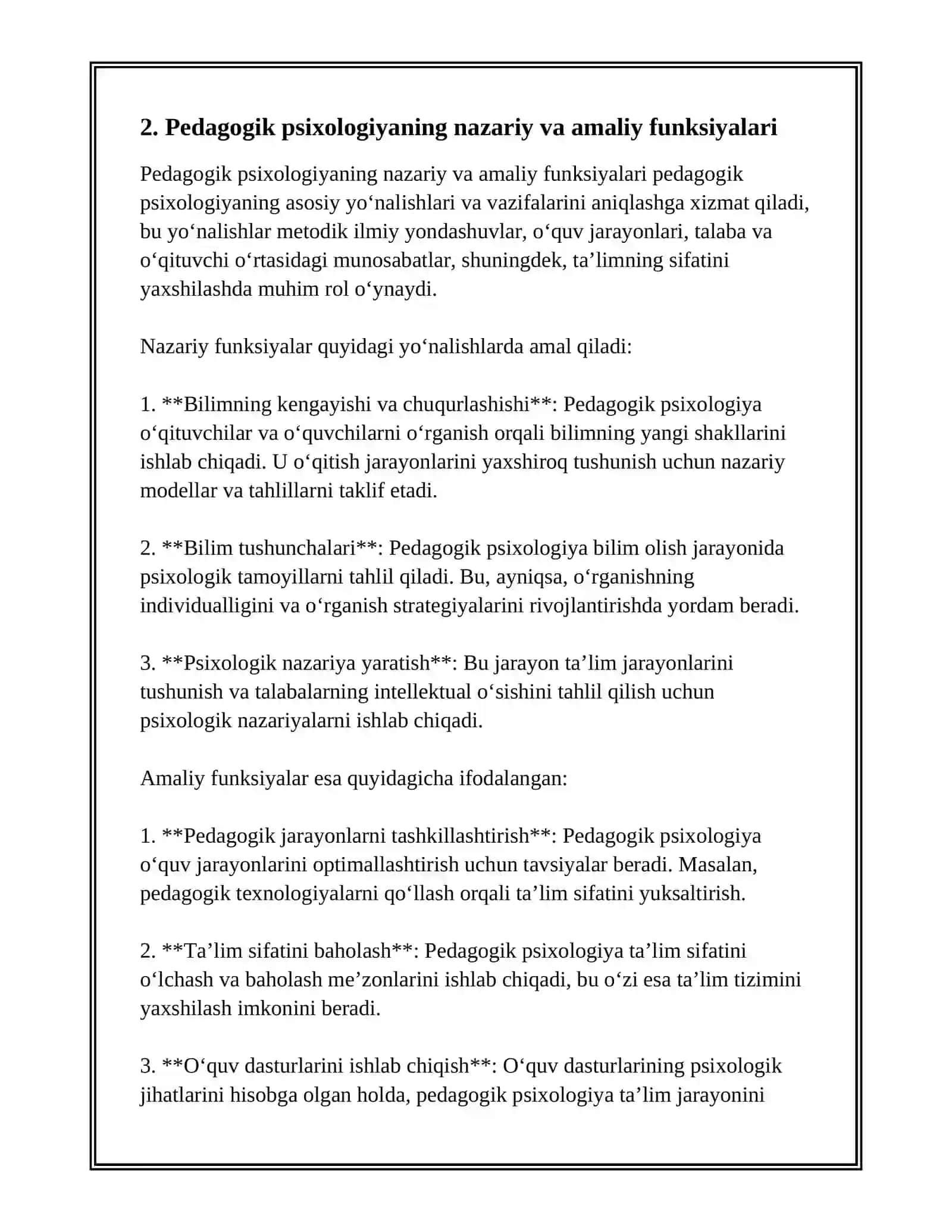 PEDAGOGIK PSIXOLOGIYA: PREDMET, TUZILMA, MUAMMOLAR 4