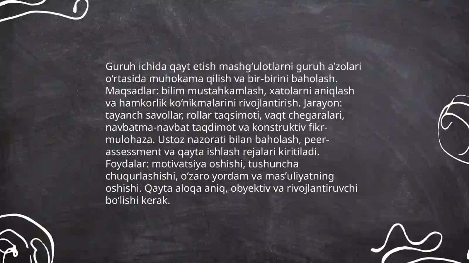 Mashgʻulotlarni qayt etish turlari 4