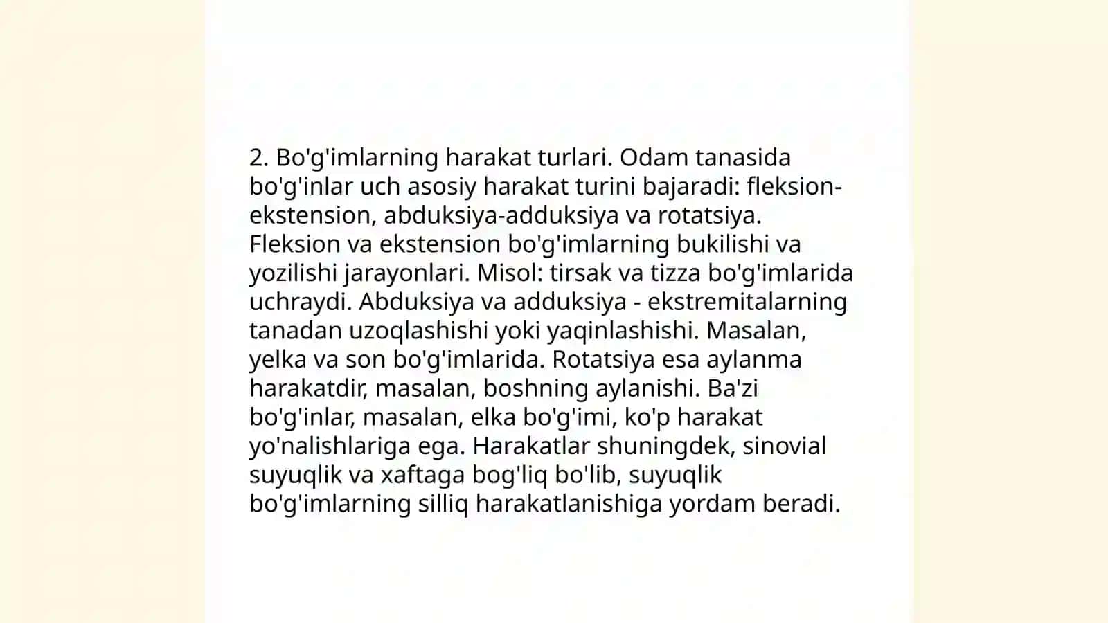 Bo‘g‘imlarning biomexanikasi Ortikova Gulchexra DI-103 4
