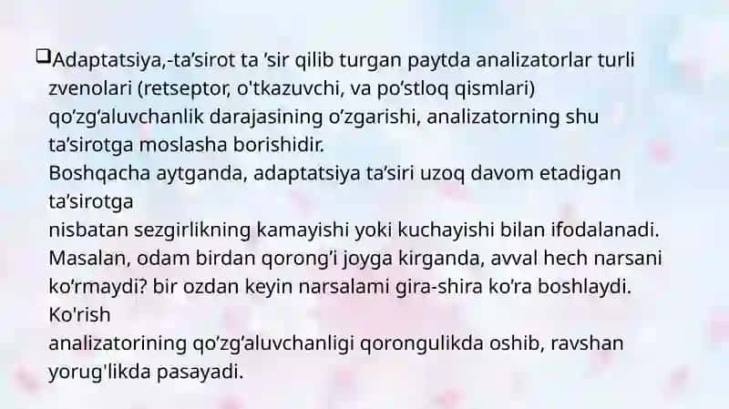 Sensor tizimining rivojlanishi 4