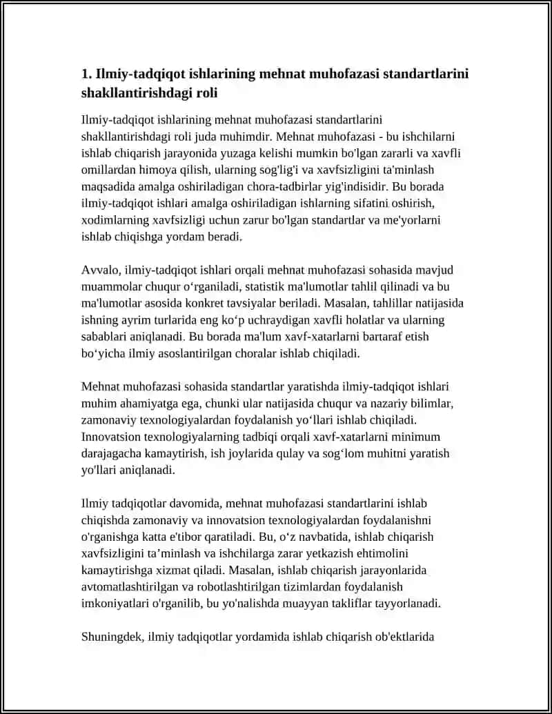 MEHNAT MUHOFAZASI MUAMMOLARINI YECHISHDA ILMIY-TADQIQOT ISHLARINING AHAMIYATI 4