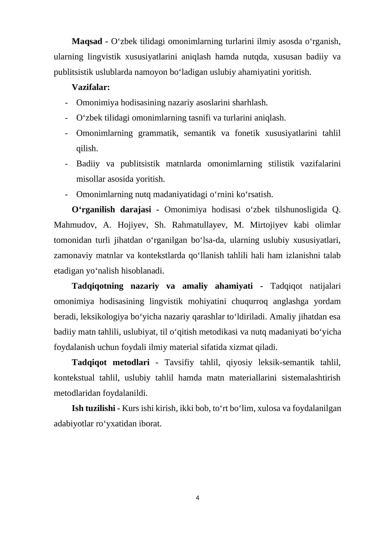 O‘zbek tilidagi omonimlarning turlari va ularning uslubiy ahamiyati 4