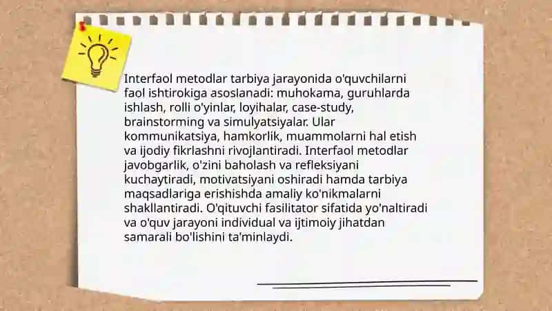 Tarbiya metodlari va vositalari 4