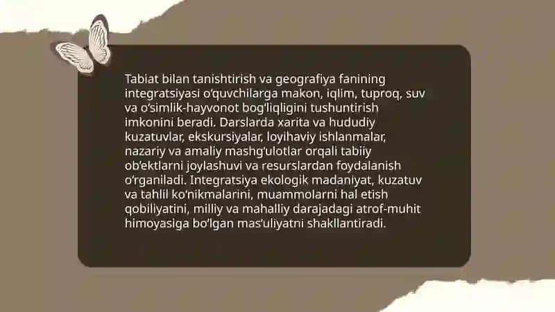 Tabiat bian tanishtirish fanining fanlar bilan tutgan o’rni 4