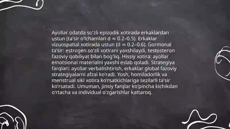 Yosh bilan bog'liq xotira individual farqlari 4