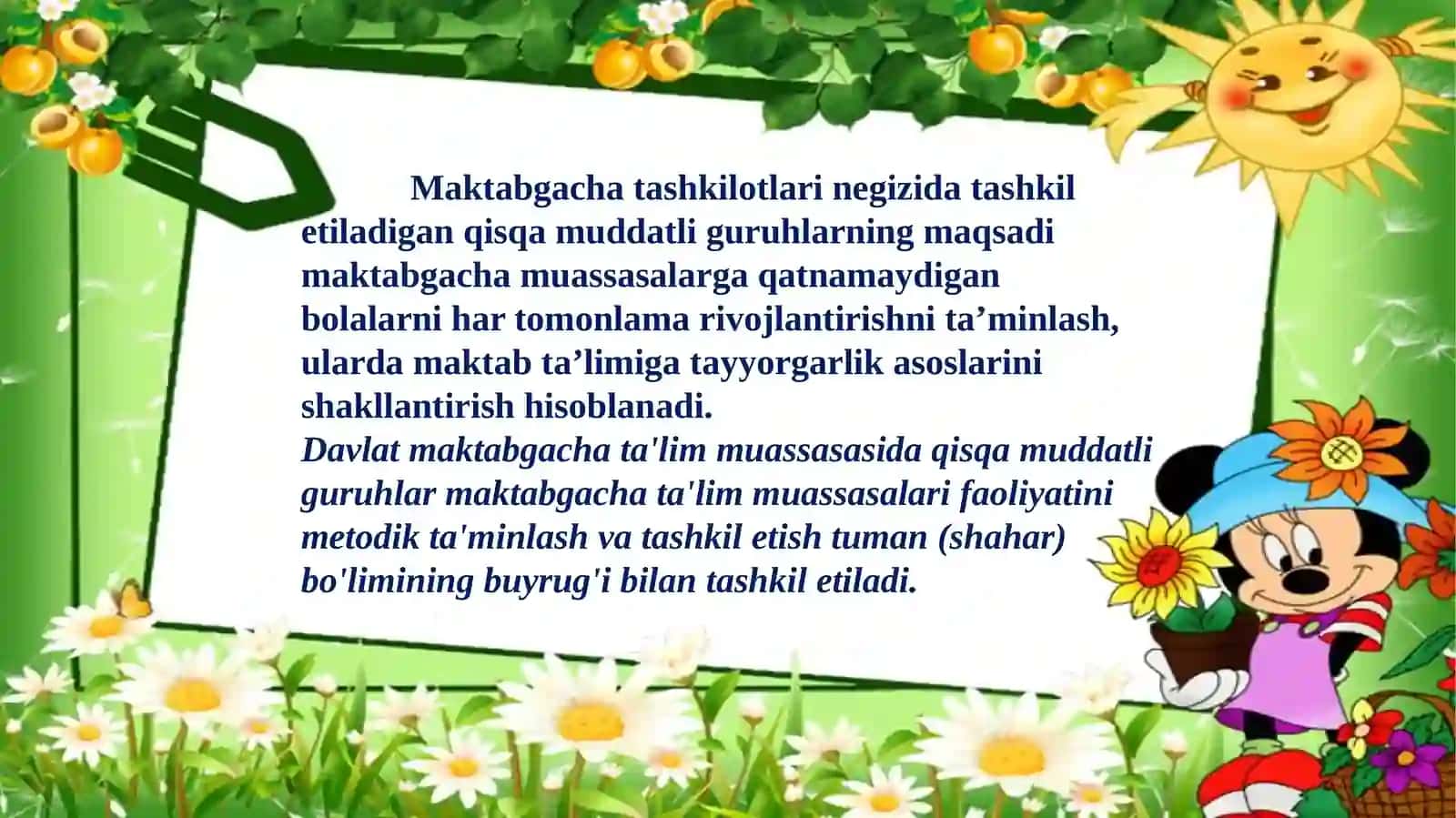 Maktabgacha ta’lim tashkilotida qisqa muddatli guruhlarni tashkil qilish 4