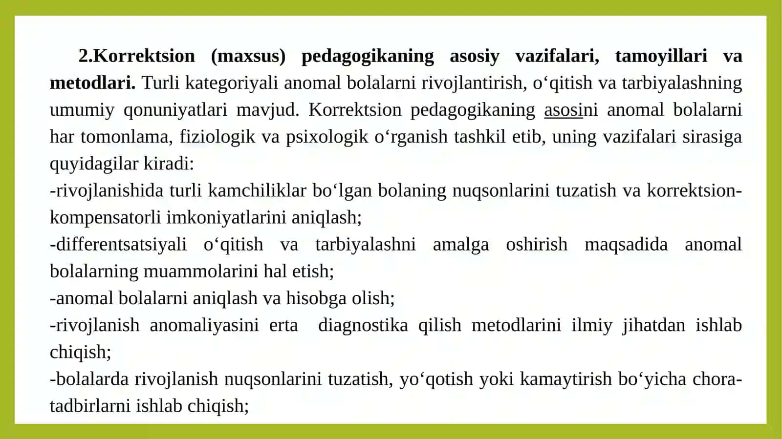 KORREKSION PEDAGOGIKA ASOSLARI. INKLYUZIV TA'LIM (INCLUSIVE EDUCATION) 4