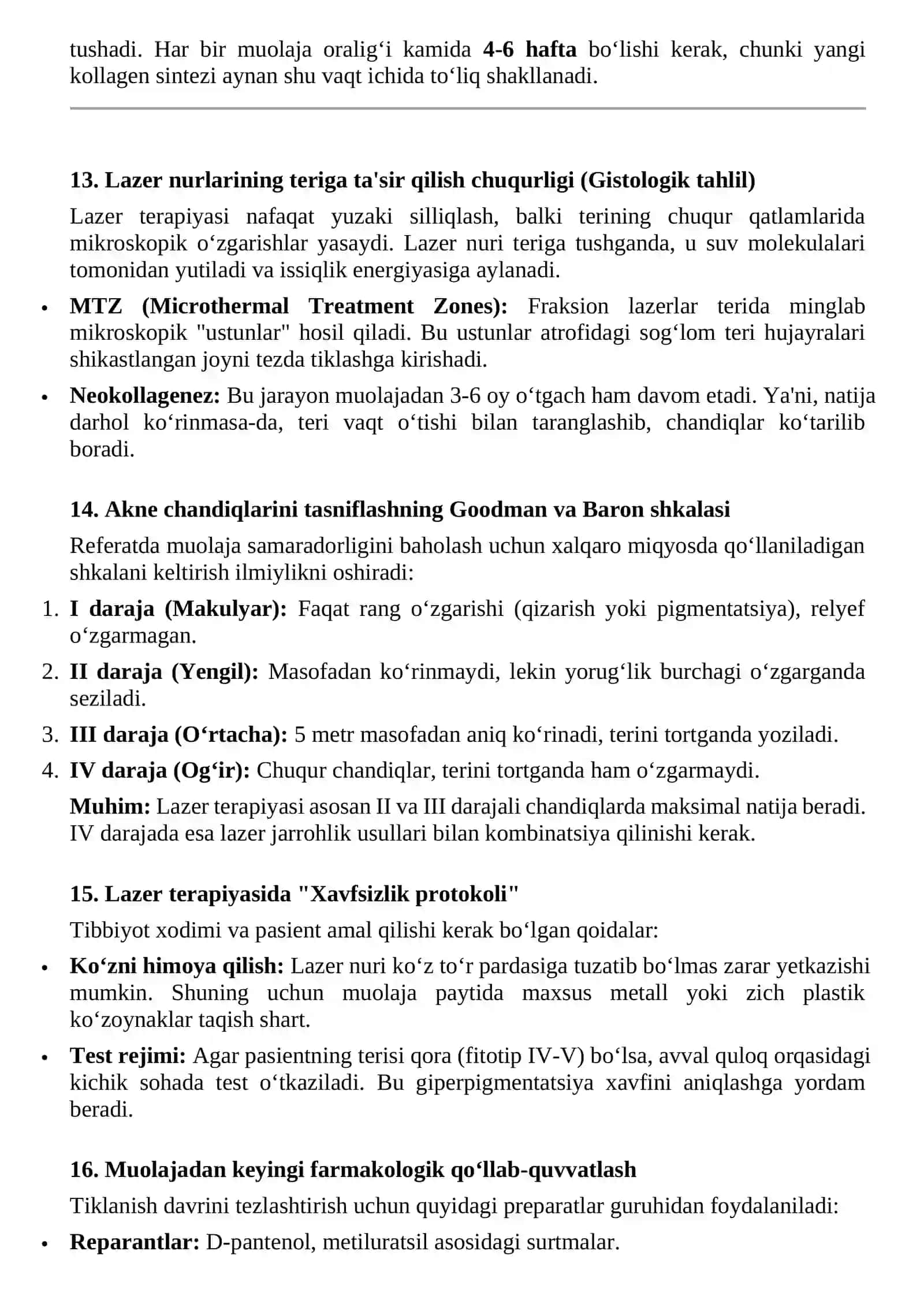 Xusunbuzardan qolgan chandiqlarda lazer terapiyasini qo‘llash 4