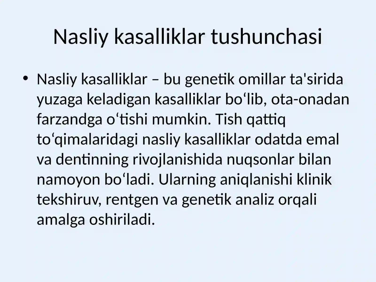 Tish qattiq to‘qimalarining nasliy kasalliklari 4