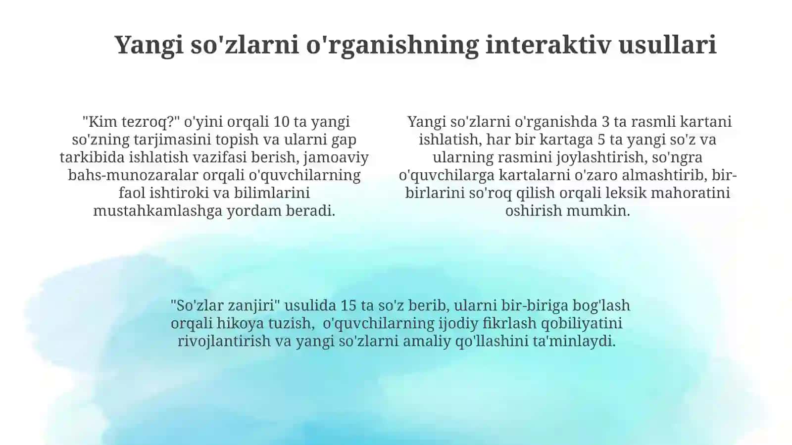 Óqish darslarida luğat ustida ishlash yóllari 4