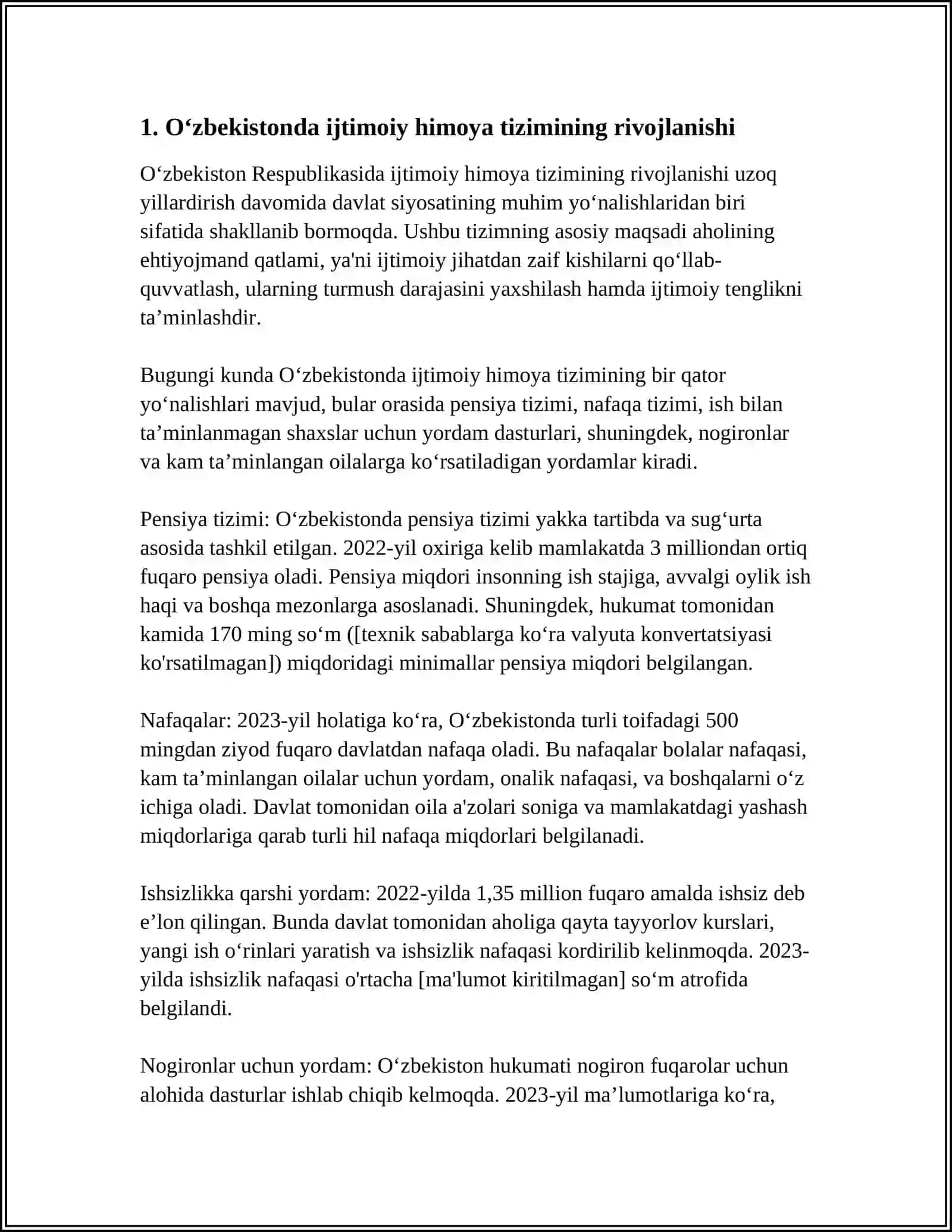 O‘zbekistonda Ijtimoiy Sohada Amalga Oshirilayotgan O‘zgarishlar Mazmuni va Mohiyati 4