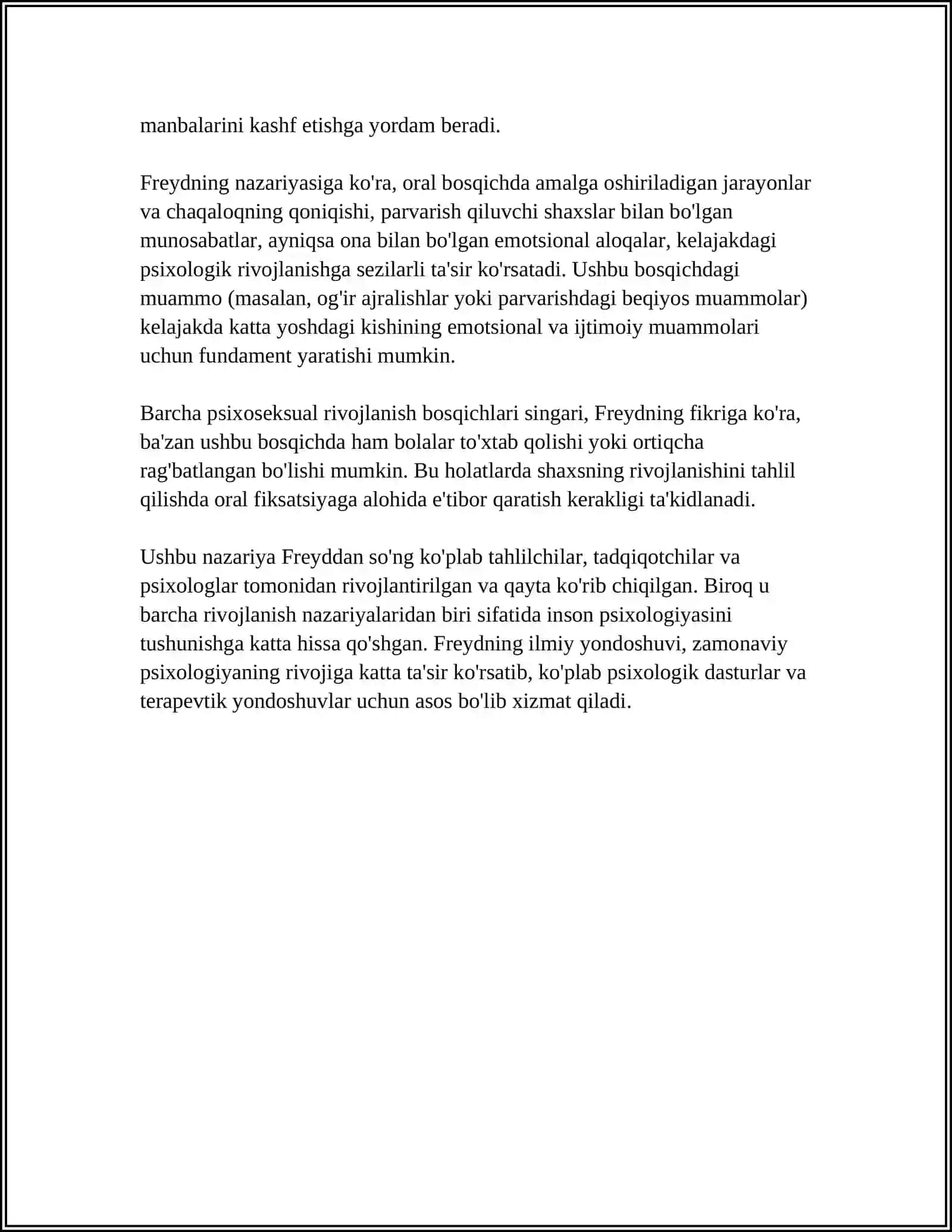 SHAXSNING ONTOGENIZDA RIVOJLANISH BOSQICHLARINI DAVRLARGA BÖLING (3TA OLIM BÖYICHA) 4