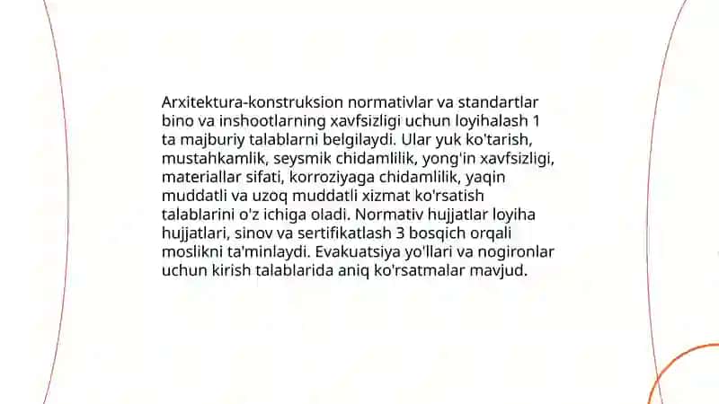 Bino va inshootlar xavfsizligiga oid me'yoriy hujjatlarni o'rganish 4