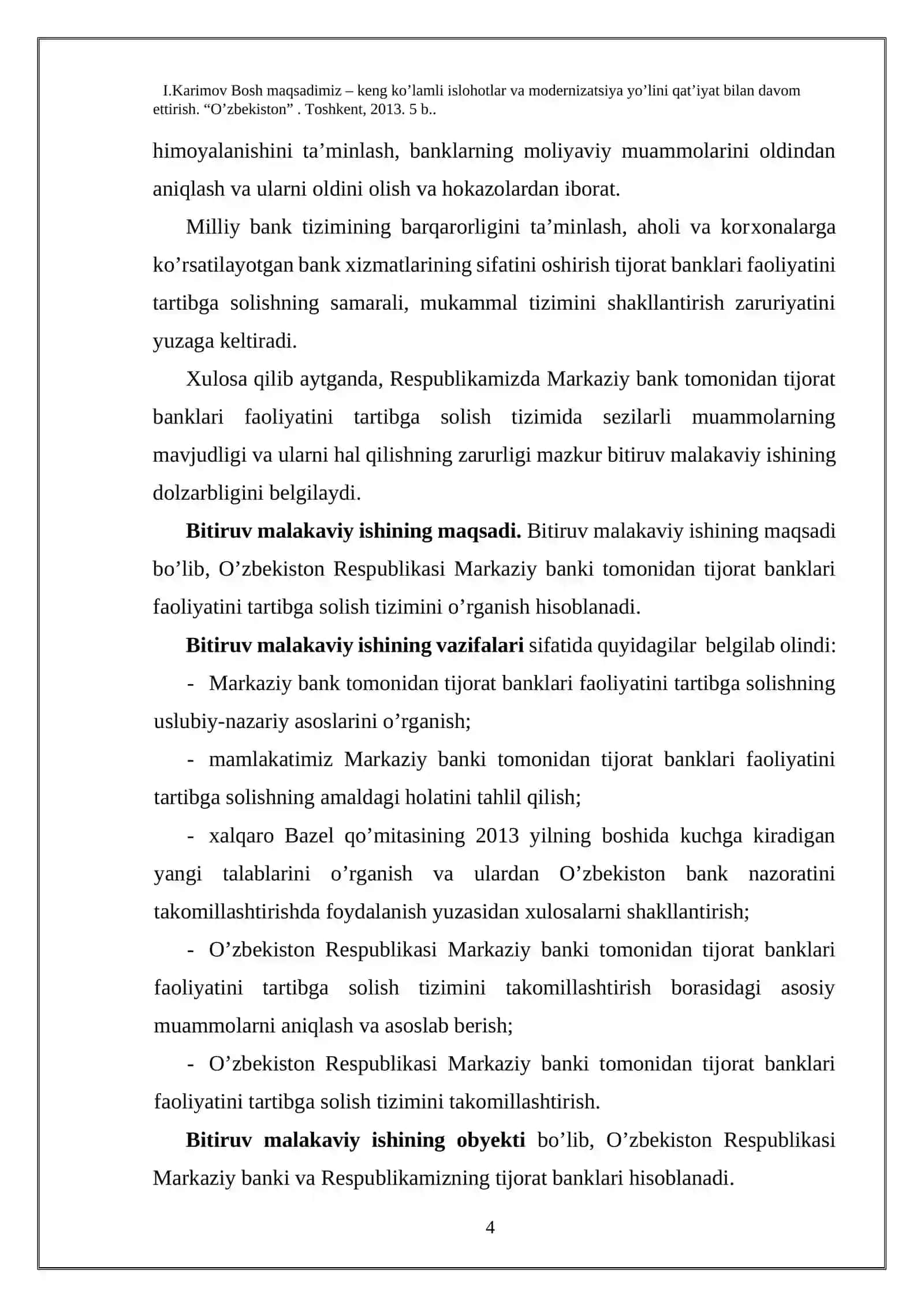 Bank amaliyotida tijorat banklari faoliyatini tartibga solishning ahamiyati va nazariy asoslari 4