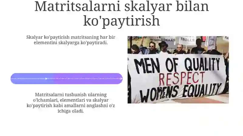 Matritsa haqida tushuncha va matritsa tengligi 4