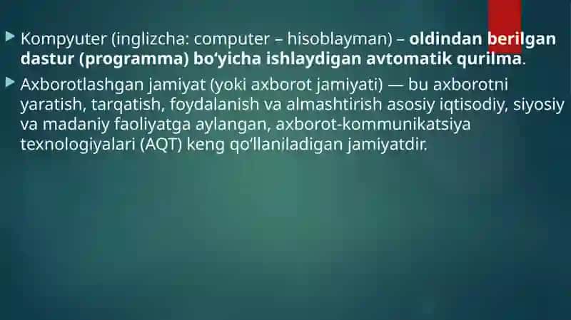 “Iqtisodiyotda axborot-kommunikatsion texnologiyalar va tizimlar“ faniga kirish 4