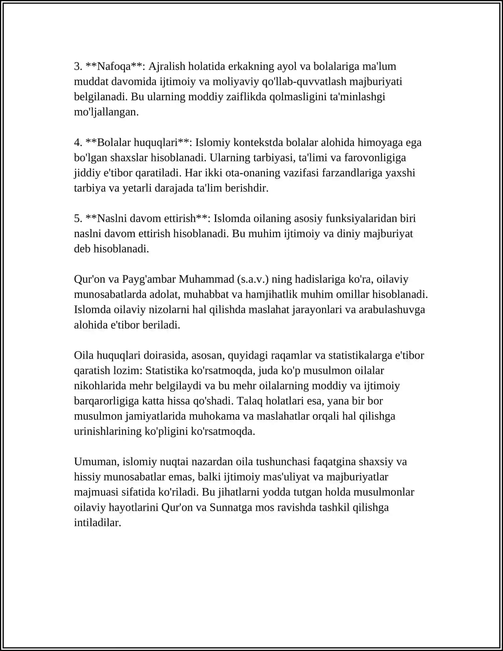 ISLOM HUQUQSHUNOSLIGIDA OILA, NIKOH, TALOQ IDDA ZIHOR TUSHUNCHALARI HAQIDA 4