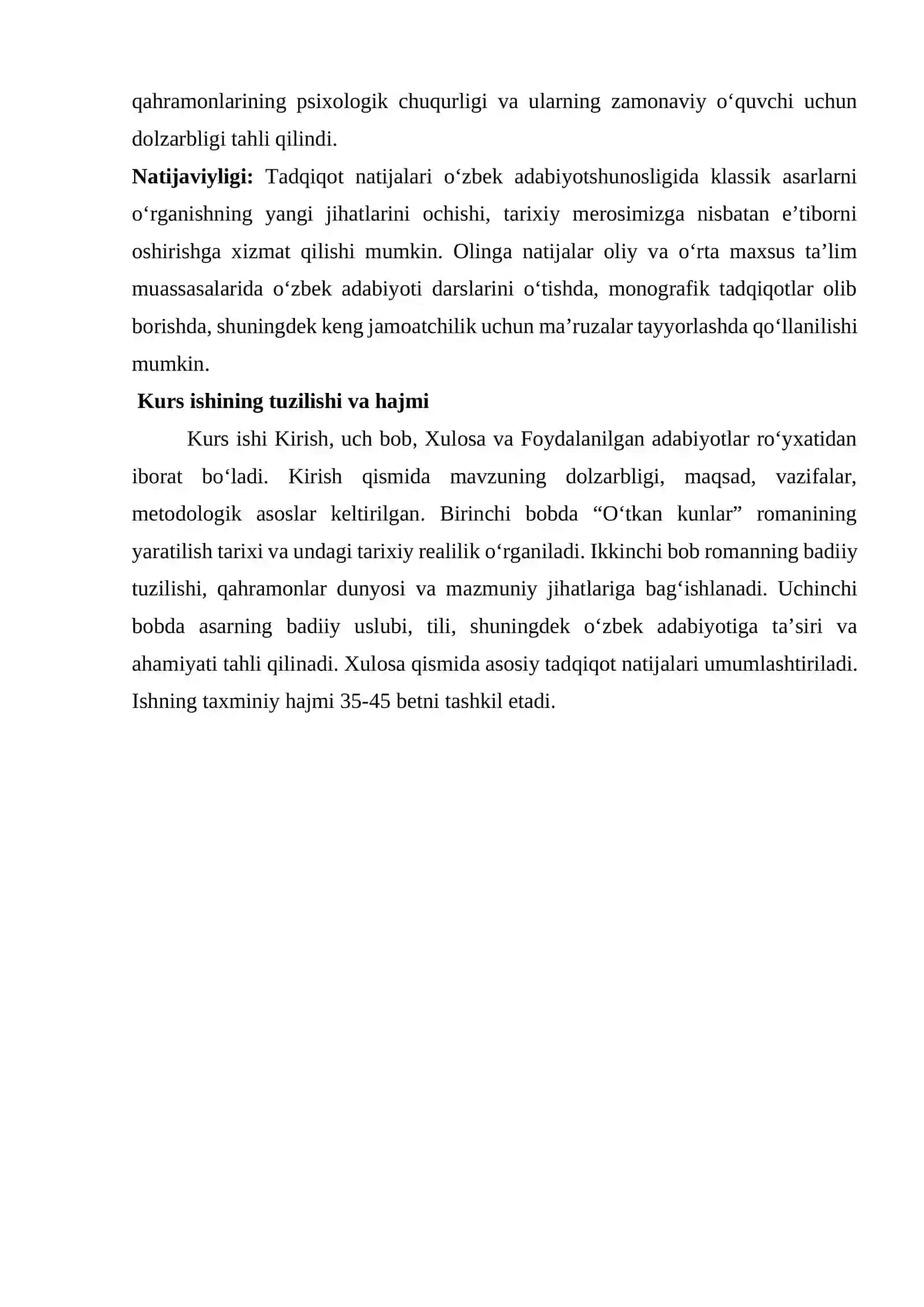 Abdulla Qodiriyning Oʻtgan kunlar romani ustida ishlash 4