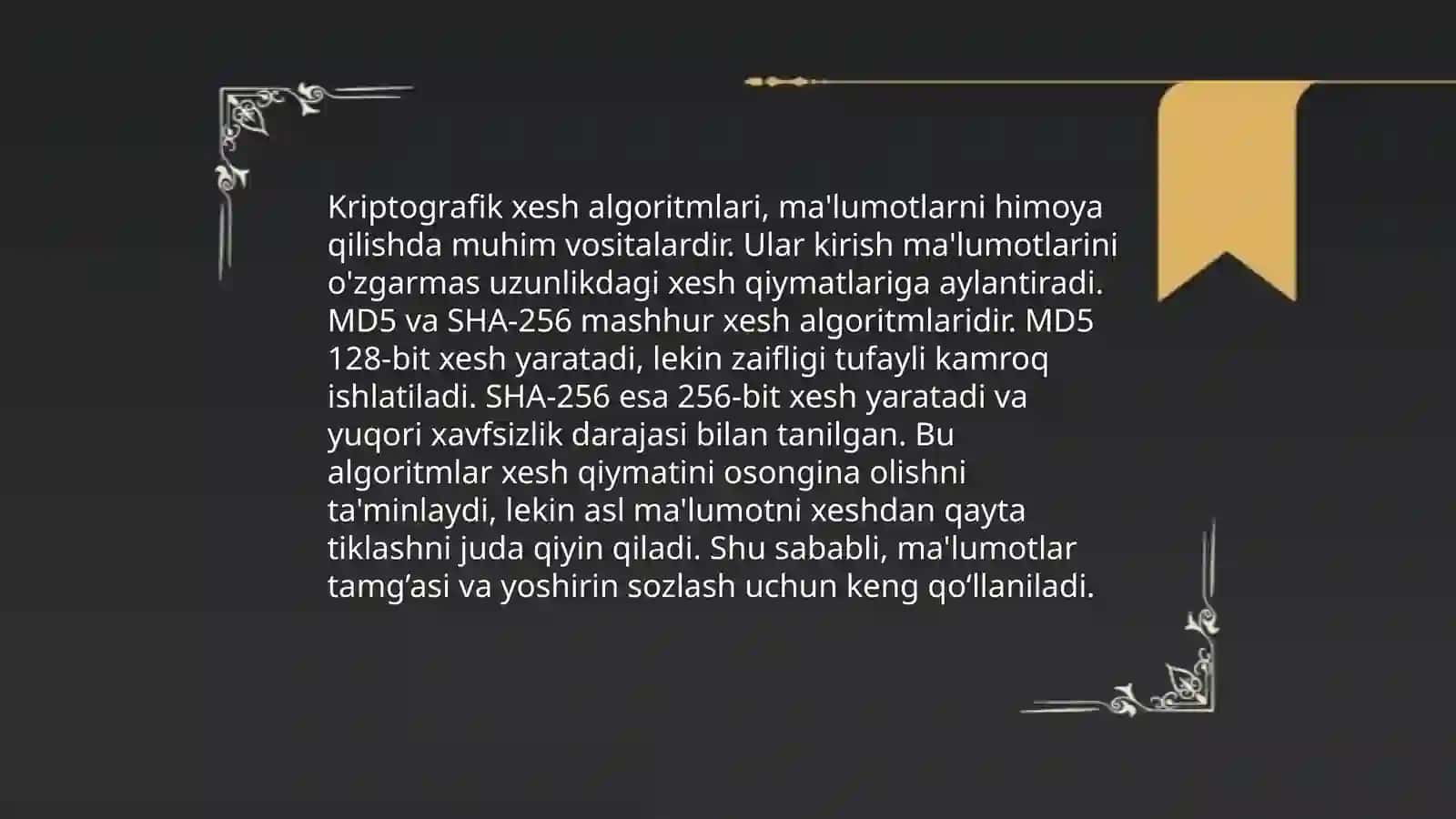 Hashlash algoritmlarining asosiy mavzulari 4