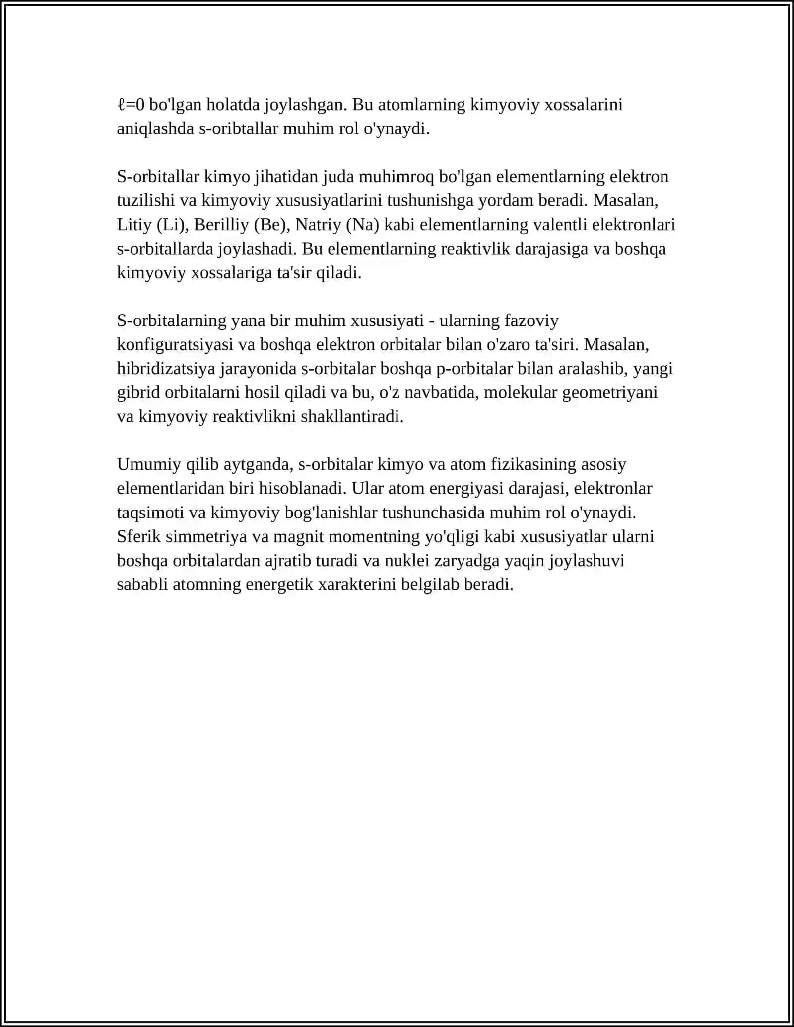 ATOM ORBITALLARINING GIBRIDLANISHI 4