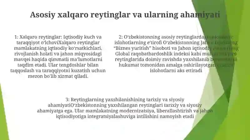 Xalqaro Reytinglardagi Ko'Rsatkichlarini Ko'Tarishning Tarixiy Va Siyosiy Ahamiyati 4