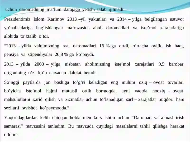 DAROMAD VA ALMASHTIRISH SAMARASI 4