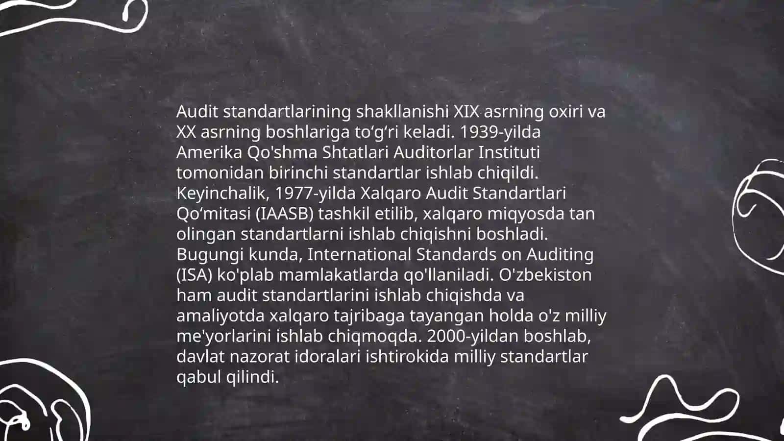 Auditorlik faoliyatining rivojlanish bosqichlari 4