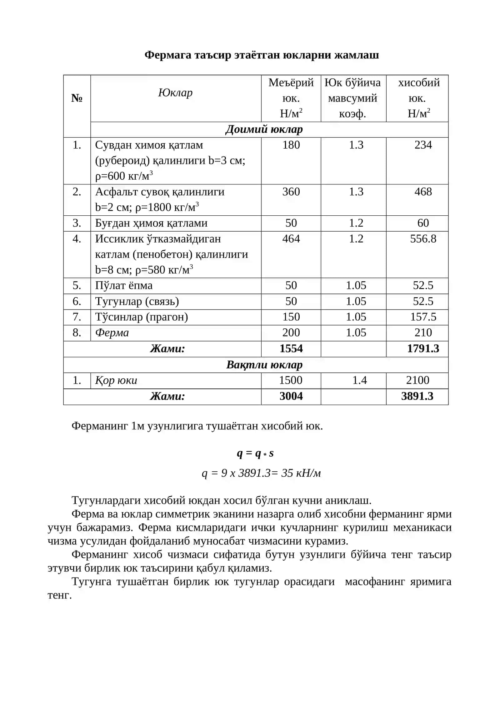 Паrаллел камарли металл фермани лойиҳалаш ва ҳисоблаш 4