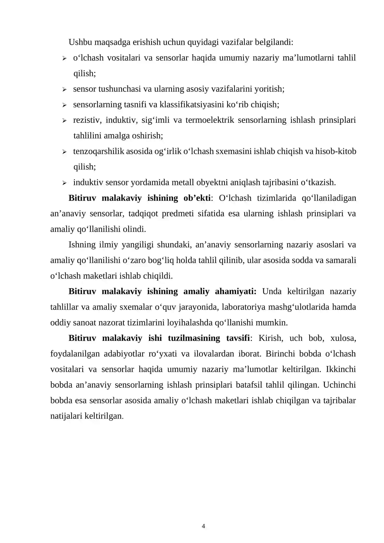 O'lchash vositalarida an'anaviy sensorlar va ularning ishlash prinsiplari tahlili.1 4
