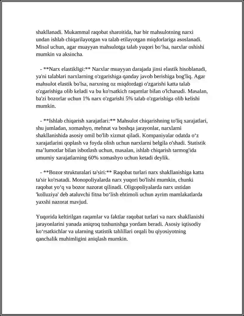 RAQOBATNING TURLI KO’RINISHLARI SHAROITIDA NARXNING SHAKLLANISH XUSUSIYATLARI 4