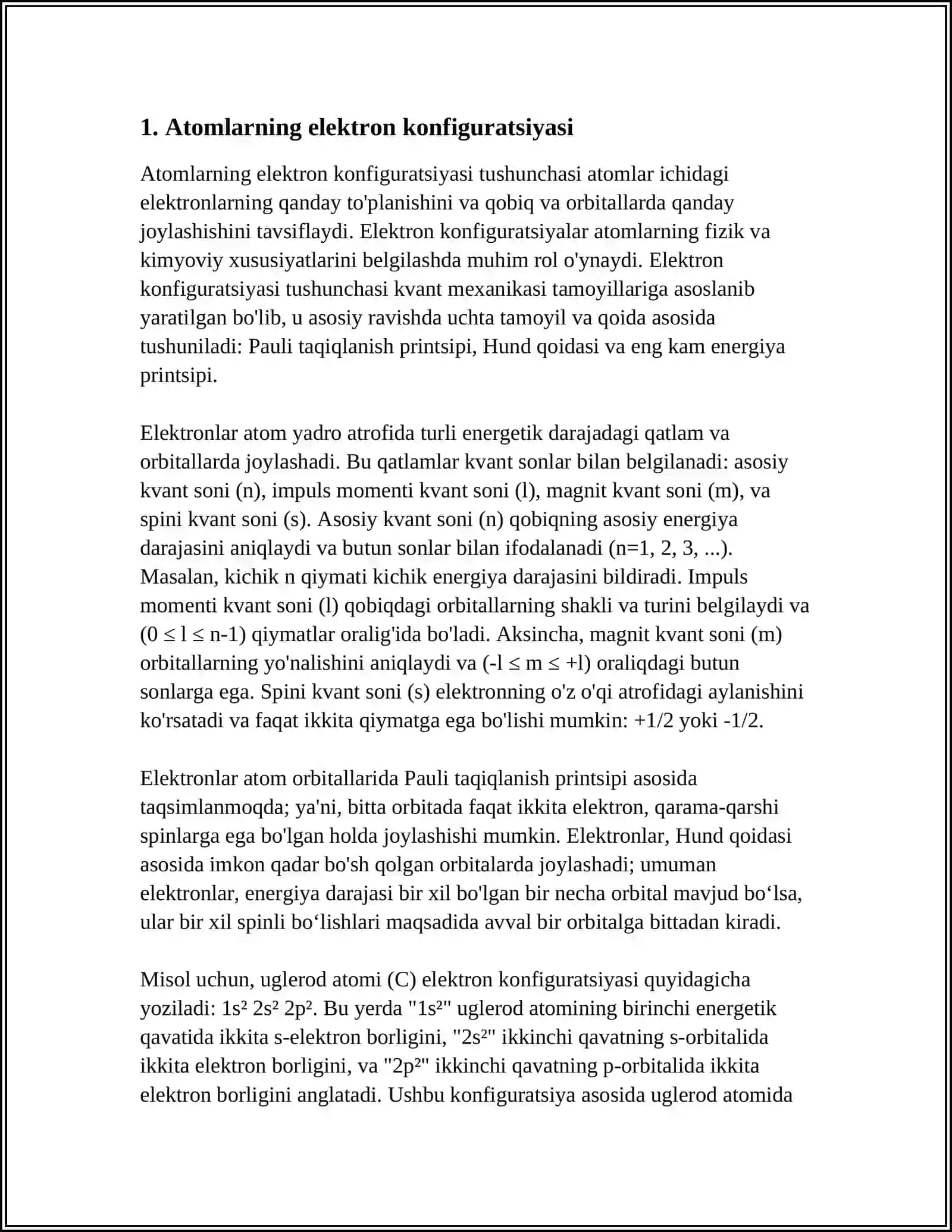 KIMYOVIY BIRIKMALARNING ELEKTRON TUZILISHI VA XOSSALARI 4
