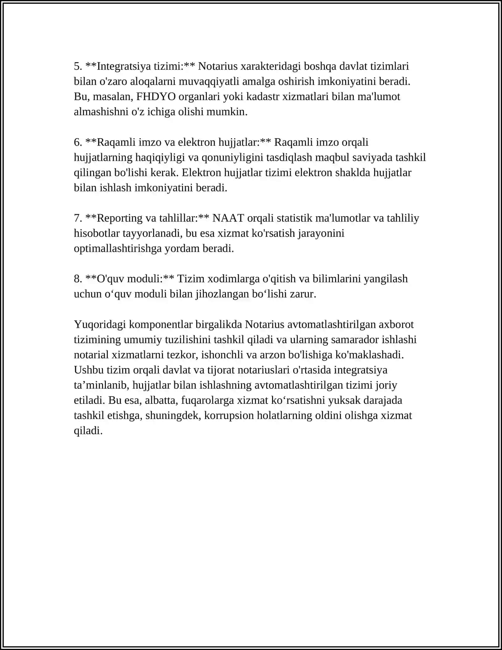 NOTARIUS AVTOMATLASHTIRILGAN AXBOROT TIZIMIDA ISHLASH TARTIBI 4