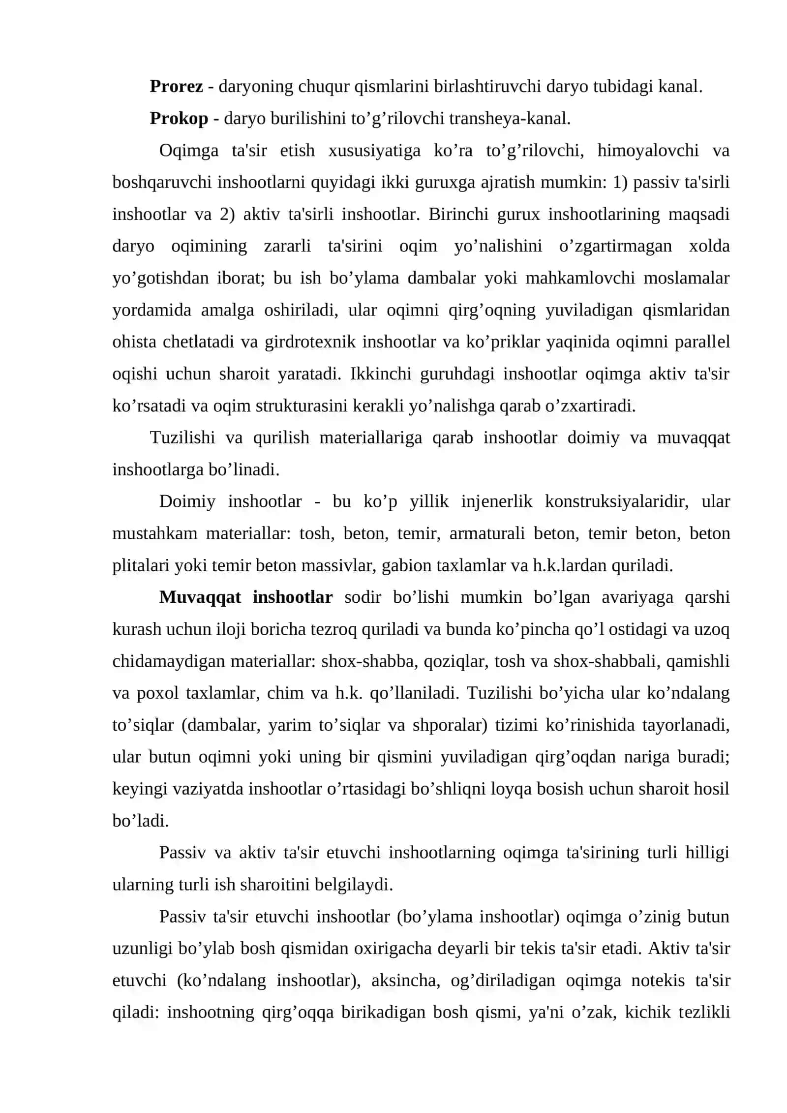 O’zan rostlash inshootlari 4