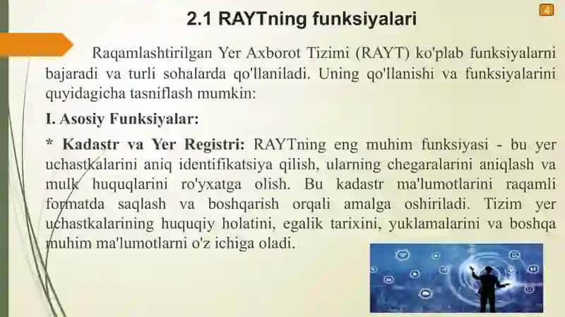 Raqamlashtirilgan yer axborot tizimi 4
