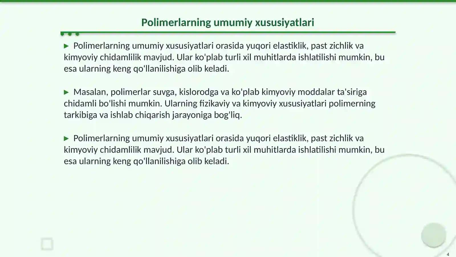 Polimeranalogik o'zgarishlar va ularning o'ziga xos xususiyatlari 4