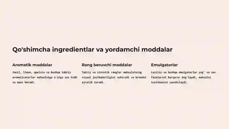 Qandolat mahsulotlari ishlab chiqarishda xom ashyolar 4